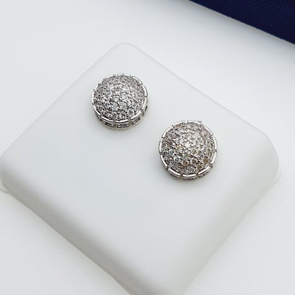 "925 Sterling Silver Plated CZ Earrings, EVBRS451 - Picture 3 of 9